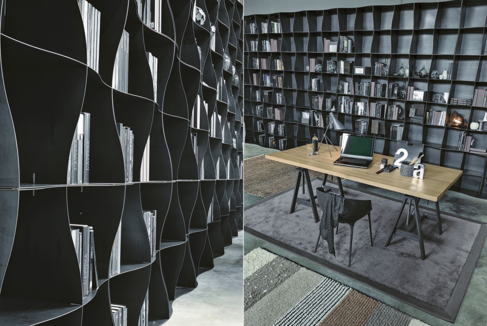 Iron-ic metal bookcase lends strong contemporary mood to any interior -  Homecrux