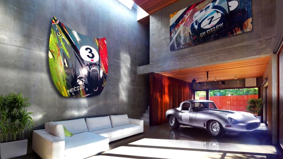 Jaguar-inspired bonnet wall art by Design Piero Auto Art