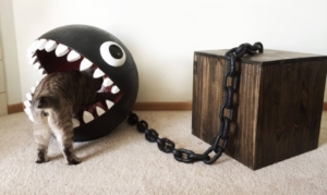 Mario’s Chain Chomp-inspired cat bed