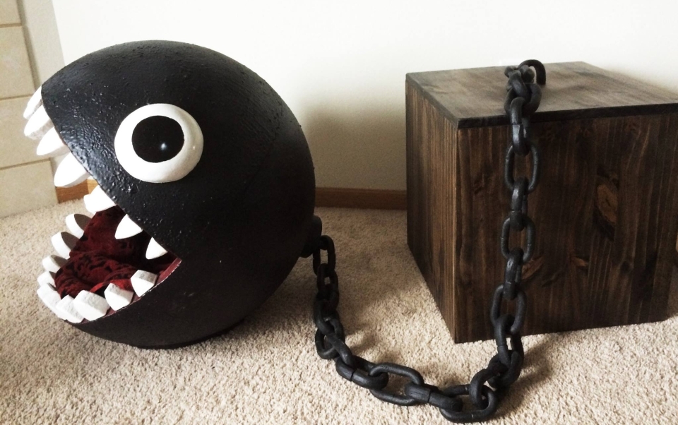 Mario’s Chain Chomp-inspired cat bed