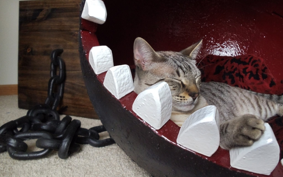 Mario’s Chain Chomp-inspired cat bed