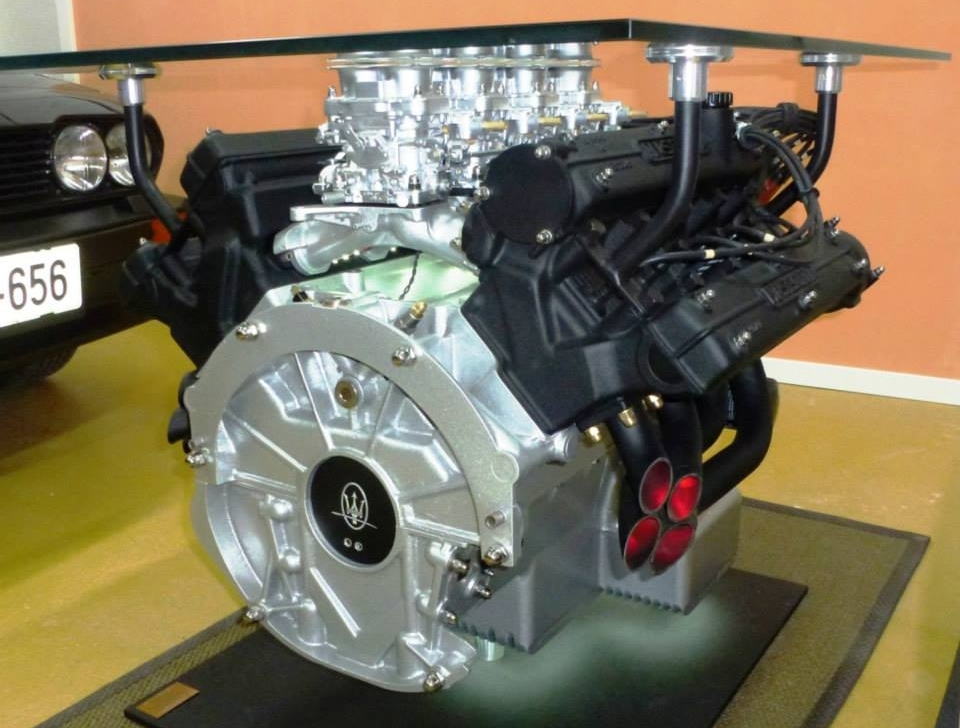 Maserati's 4.9-liter V8 engine coffee table