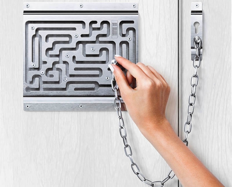 Solve puzzling Defendius labyrinth to open door chain lock - Homecrux