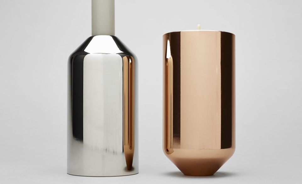 Janus Solid Steel Candleholder by Joe Doucet