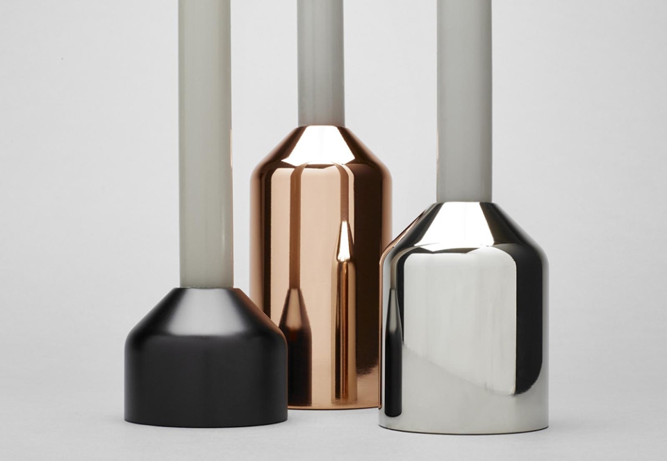 Janus Solid Steel Candleholder by Joe Doucet