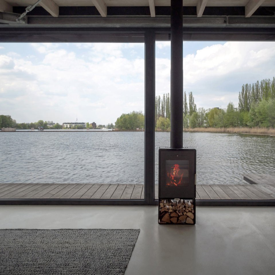 Fireplace to keep the boathouse warn in winters and air conditioning for summer time