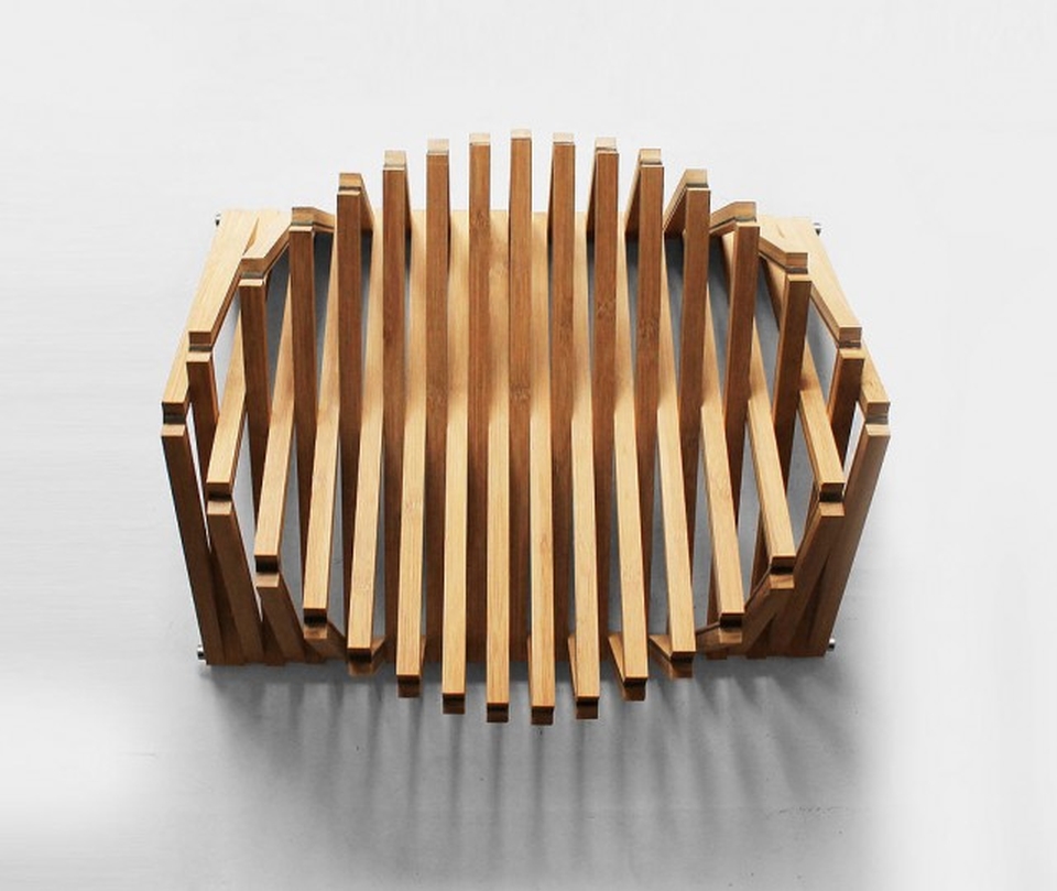 The chair is made from Bamboo Caramel