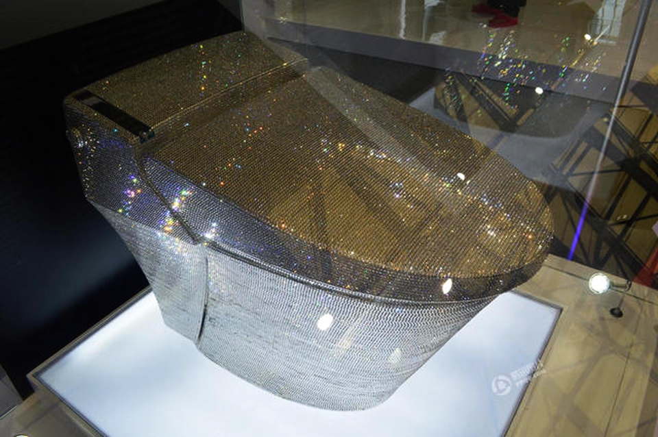 A $25000 toilet is studded with over 10,000 Swarovski crystals