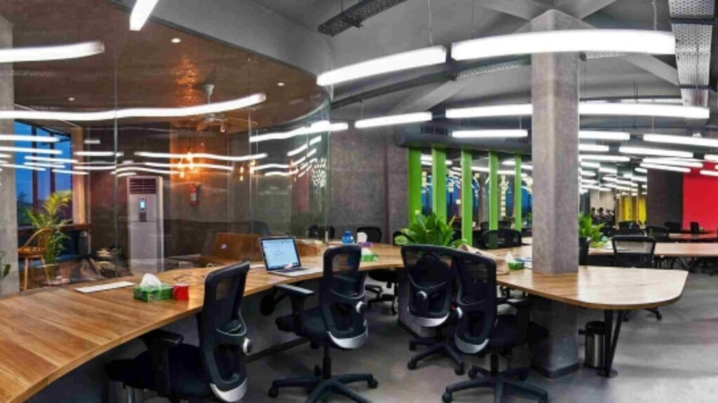 Housing and Chromed Design Studio created awe-inspiring office in New Delhi chairs on the beautiful floor looks amazing
