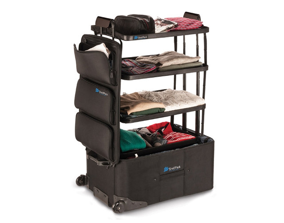 Shelfpack Suitcase doubles as shelf