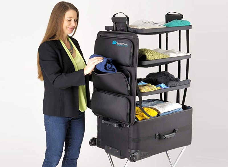 Shelfpack Suitcase doubles as shelf