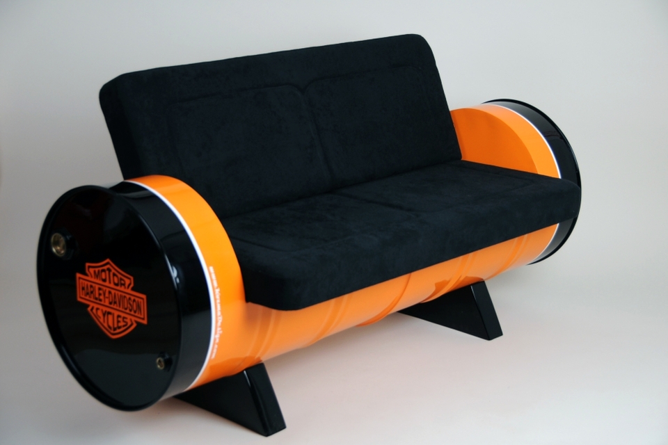 Vintage-style Oil Barrel Sofa