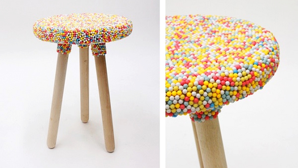 Candy-coated stool