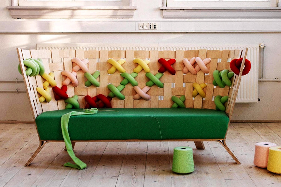 Cross-stitched Furniture by Ellinor Ericsson