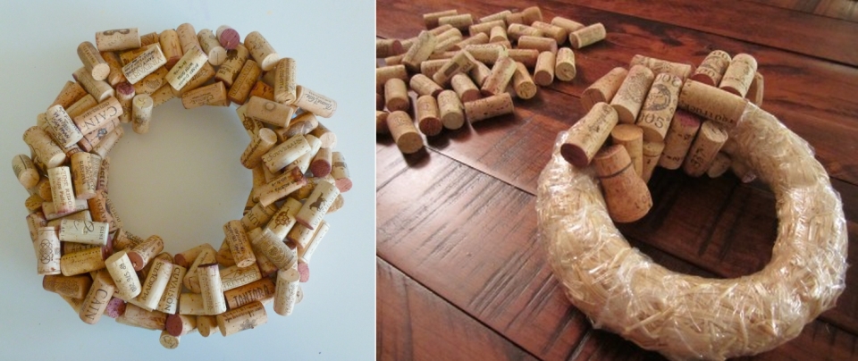 How to make elegant wreath out of old wine corks