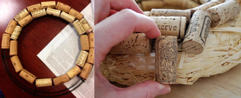 How to make elegant wreath out of old wine corks