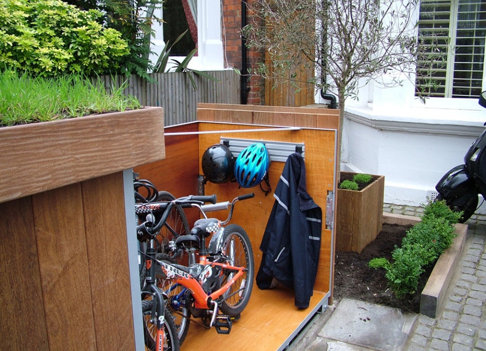 Outdoor Bike Locker and Clever Planter