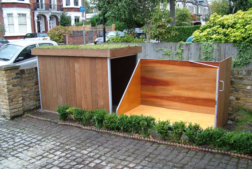 Outdoor Bike Locker and Clever Planter