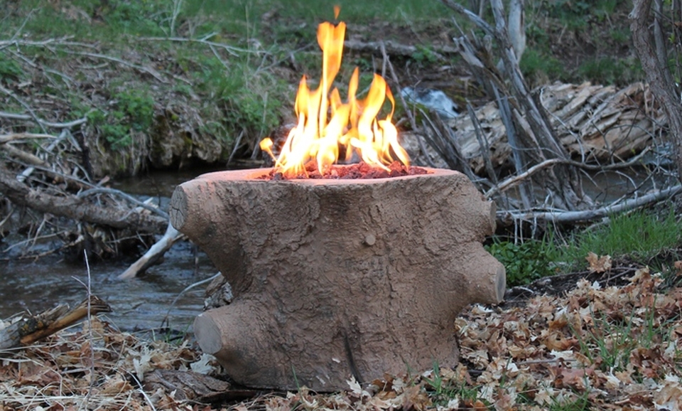 tree stump fire pit