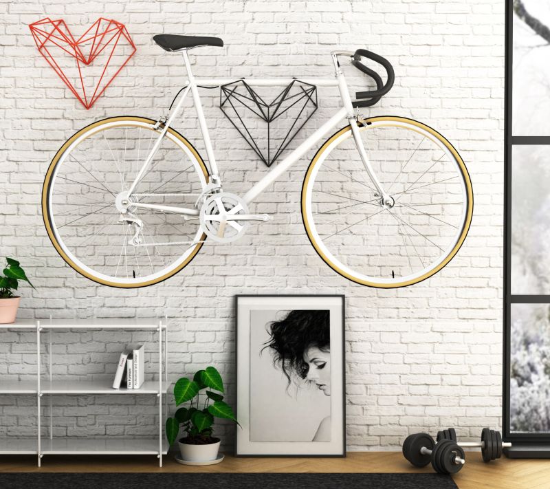 horizontal wall bike rack