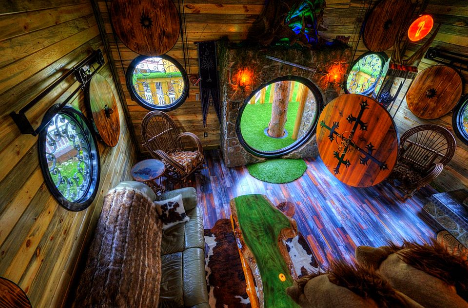 Another look at the Hobbit treehouse interiors 