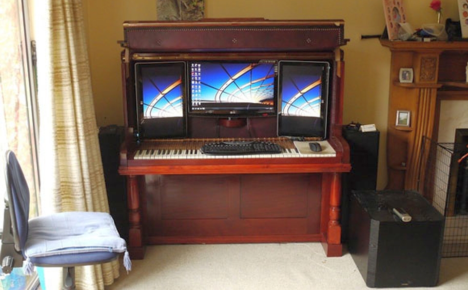 Piano computer desk