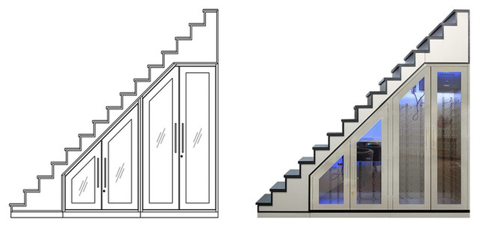 Vinotemp Brushed Stainless Modular Under Stairs Wine Cabinet