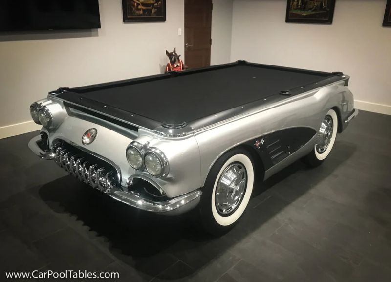 car pool table - recycled car parts furniture