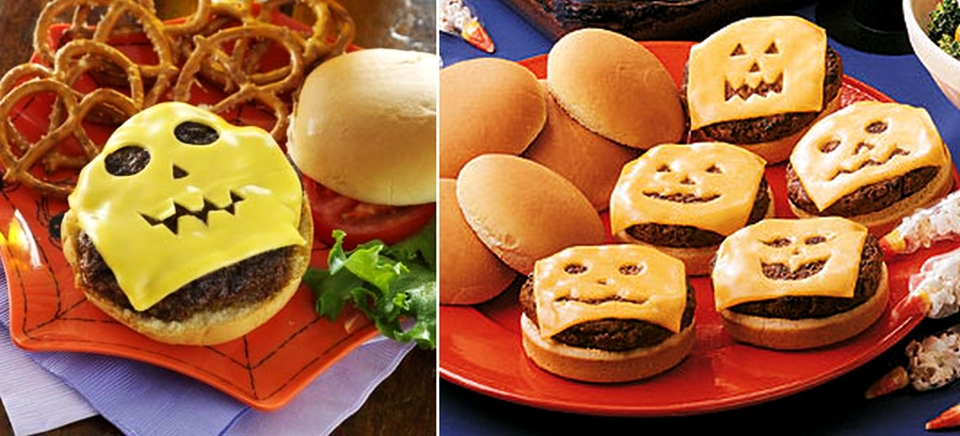 Jack-o-Lantern Burgers