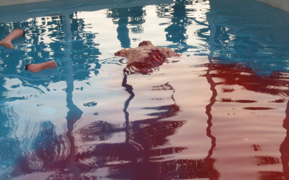 Dead Body in the Pool for halloween decor 