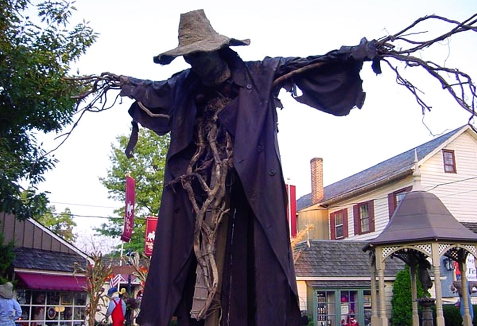 Scarecrow with a Hat for Halloween decor 