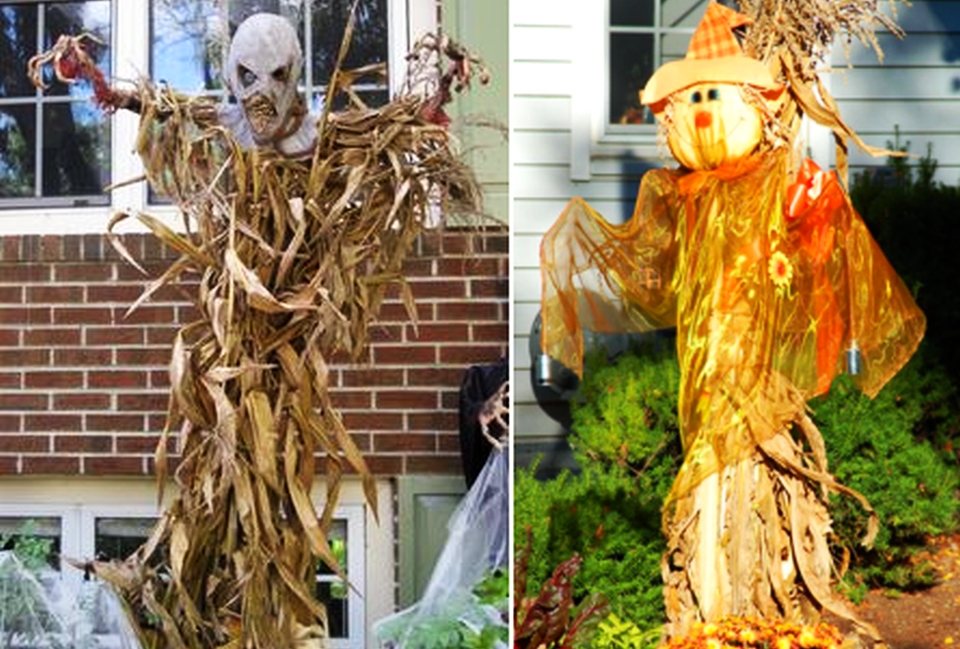 Cornstalk Scarecrow for Halloween decor 