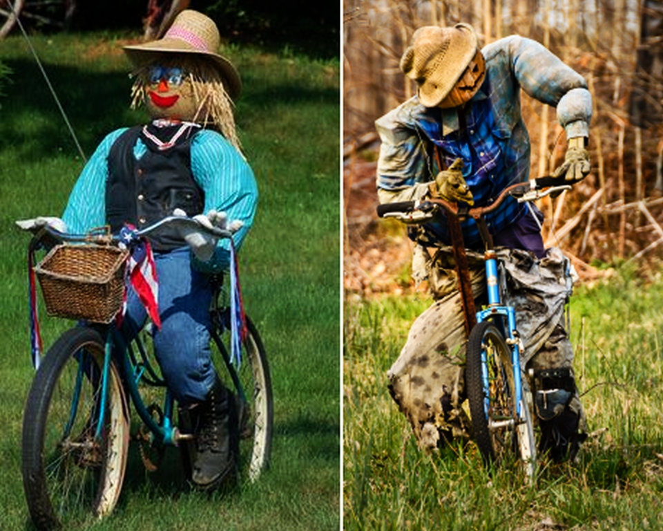 Biking Figure with Classic Scarecrow Hat