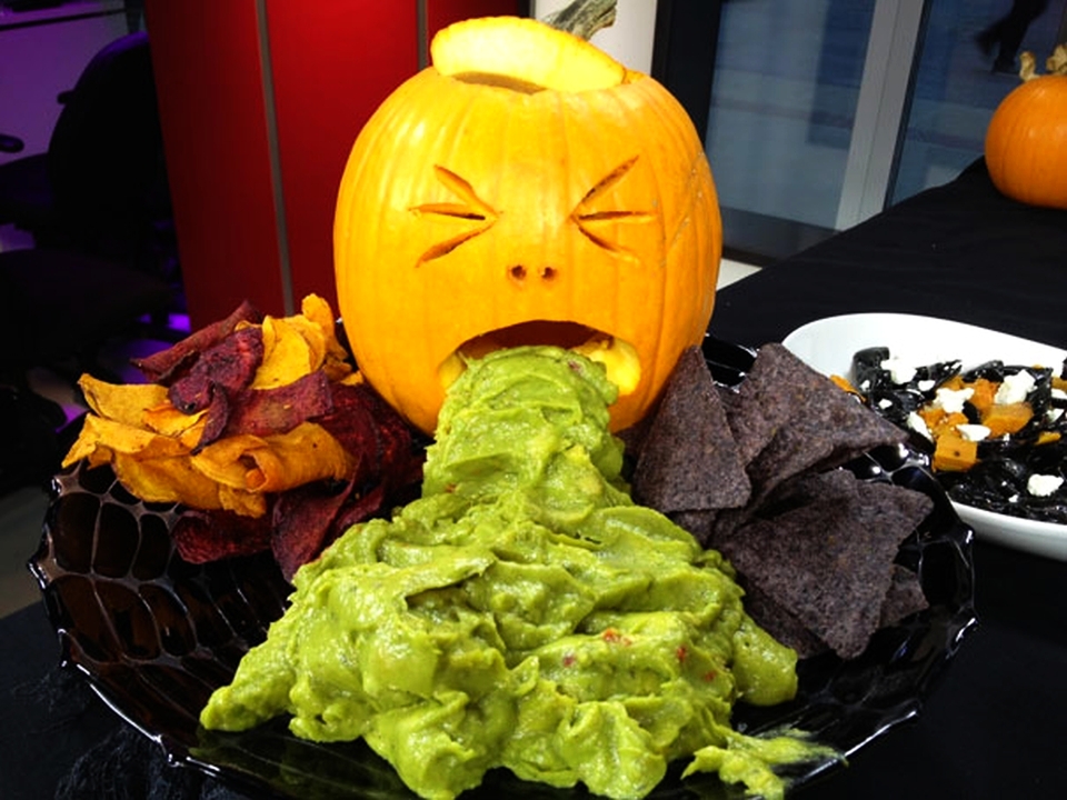 Guacamole puking pumpkin