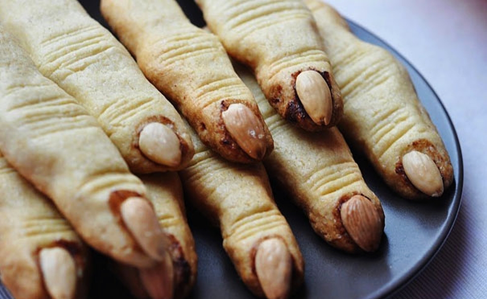 Witchy finger cookies gross halloween treat 