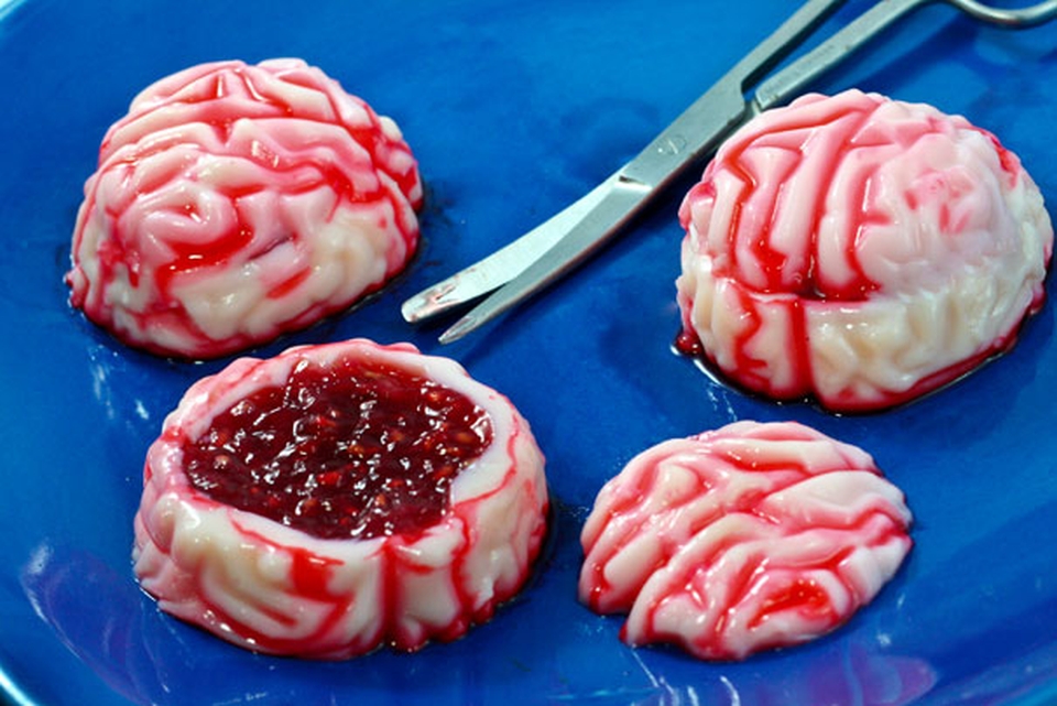 Zombie brain jello shots