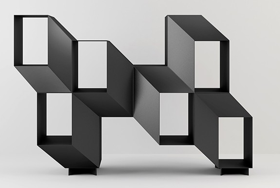 Charles Kalpakian turns optical illusion into Rocky shelving