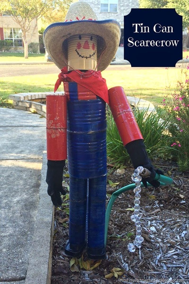 DIY Tin Can Scarecrow