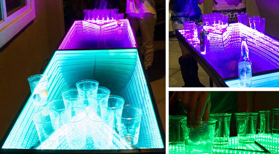 Infinity Glow LED beer pong table