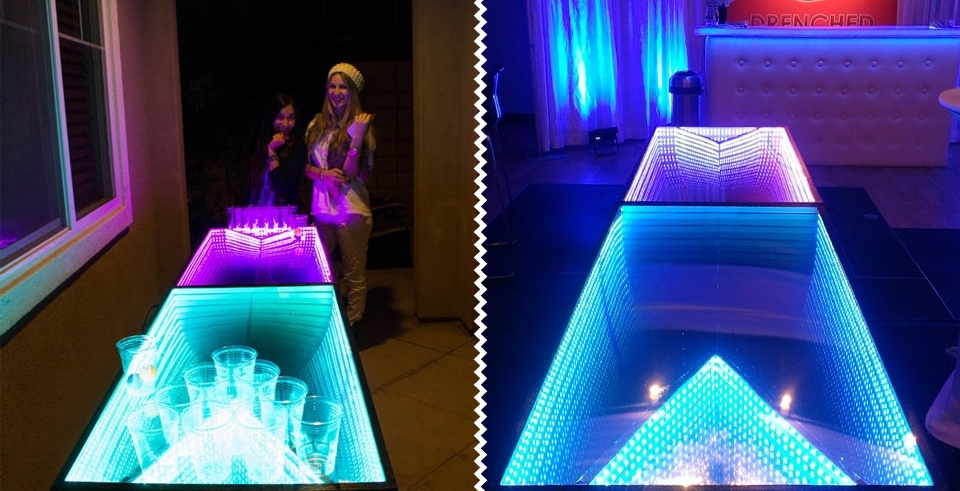 Infinity Glow LED beer pong table