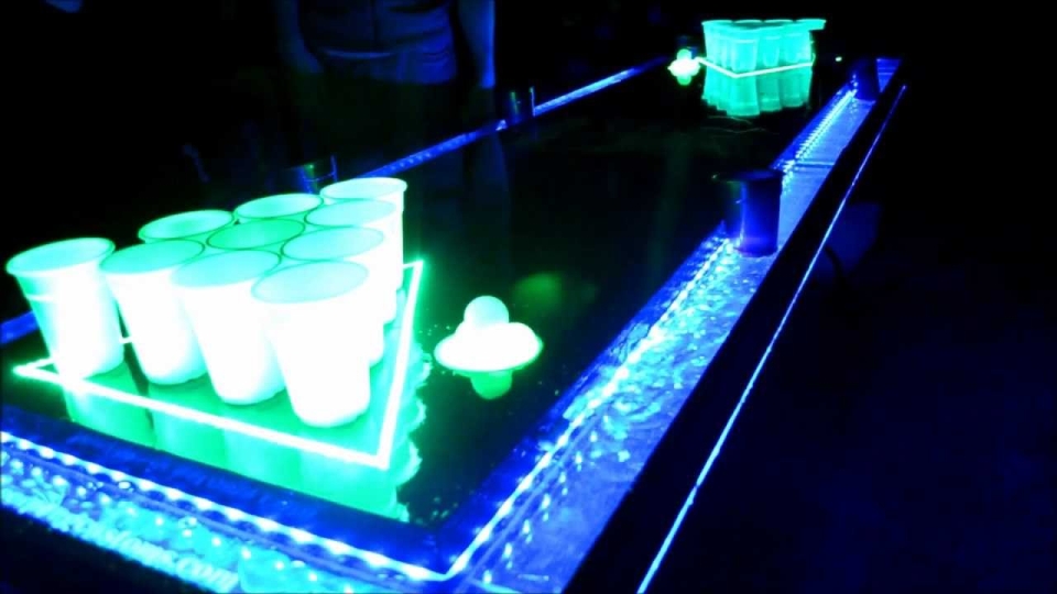 Infinity Glow LED beer pong table