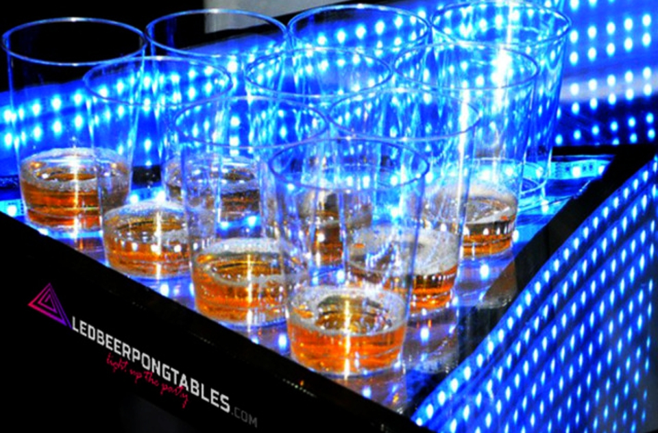 Infinity Glow LED beer pong table