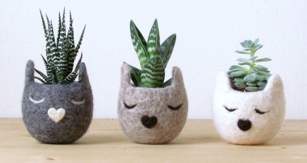 Kitty Cat Planters by The Yarn Kitchen