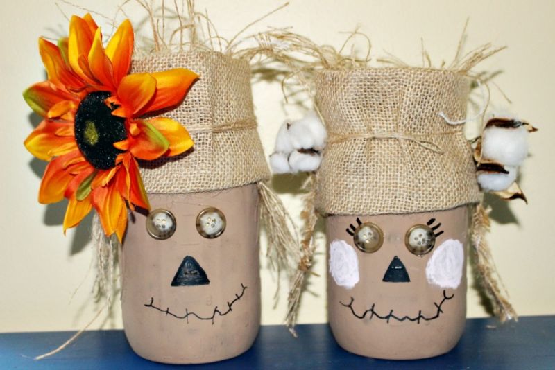 Mason Jar Scarecrows