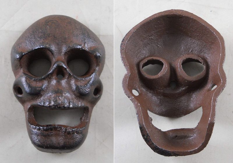 Wall-mounted skull bottle opener