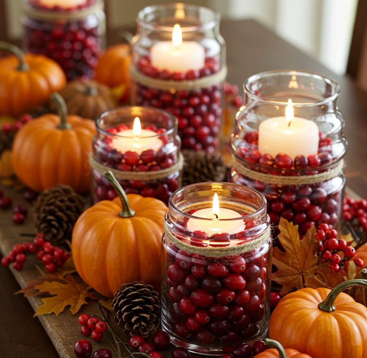 Candle-Filled Mason Jars