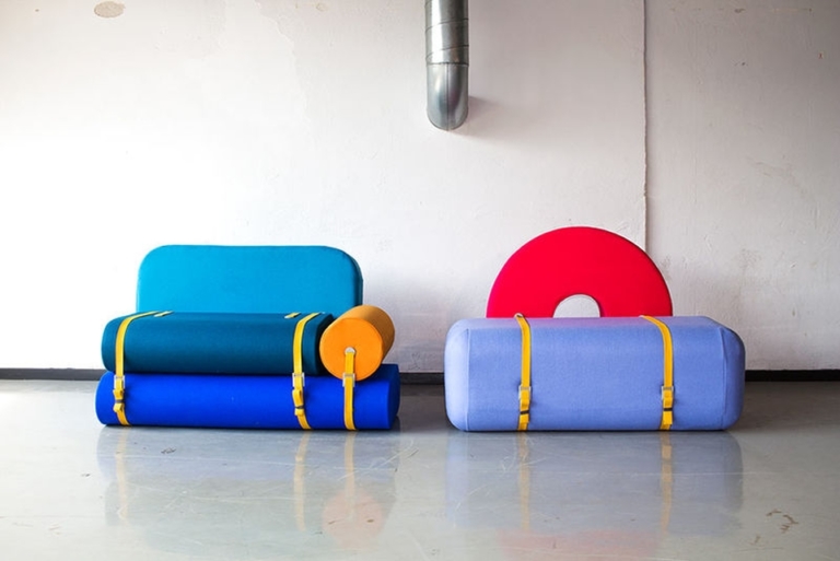 Colorful Foam Blocks Morph into Different Furniture Configurations