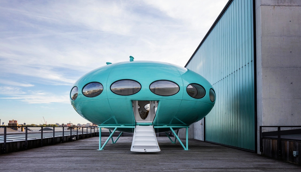 Futuro House lands on Central Saint Martins' Rooftop