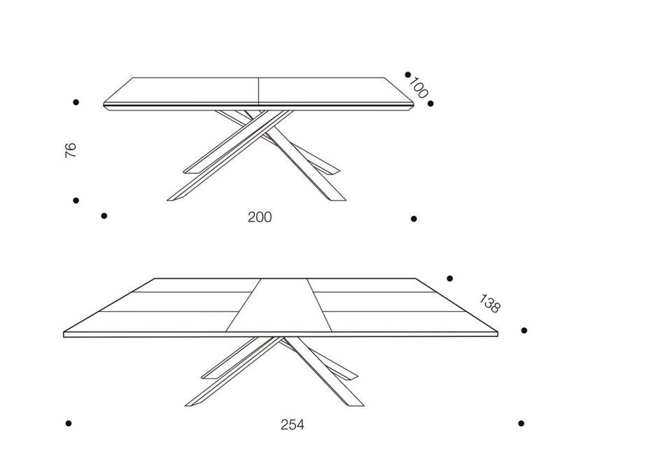 Ozzio 4x4 extendable table