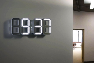 White & White LED Clock